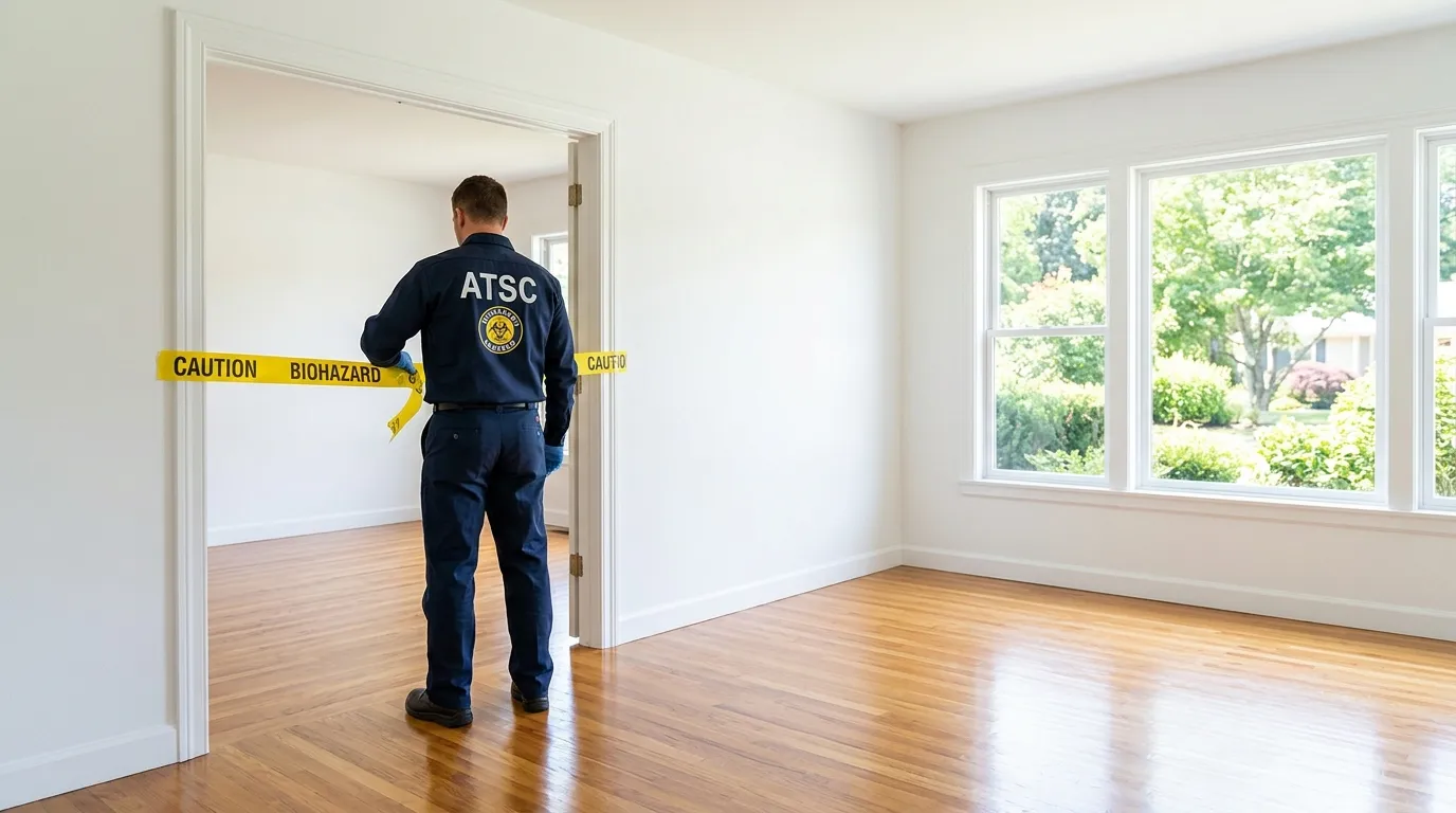 Certified biohazard cleanup crew performing Crime Scene Cleanup in Saranap